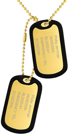 Custom4U Dogtags for Men Personalised Necklace with Photo& Text,Silver/Gold/Black (with Gift Box)