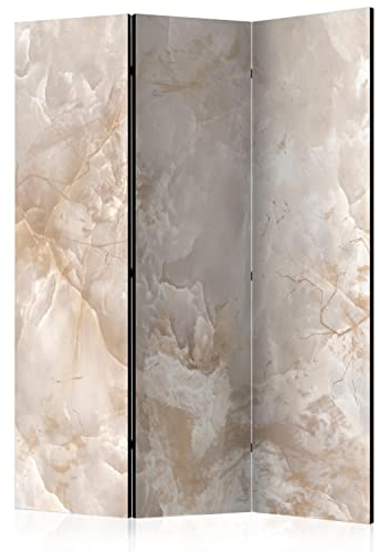 murando Raumteiler Foto Paravent Steinwand 135x172 cm beidseitig auf Vlies-Leinwand Bedruckt Trennwand Spanische Wand Sichtschutz Raumtrenner Design Marmoroptik Abstrakt 3D Effekt beige f-C-0458-z-b