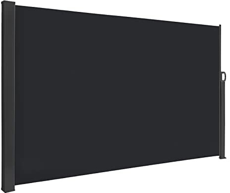 YRHome Toldo Lateral Extensible, 180 x 300 cm, toldo Opaco, protección contra el Viento, protección Visual de jardín, toldo de Pared Lateral, jardín, terraza, Estor Lateral, Antracita