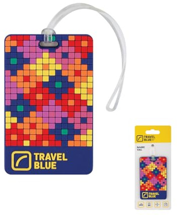 Travel Blue Puzzle ID Premium Gepäckanhänger leicht erkennbarer Kofferanhänger, farbenfrohes Design, langlebiges Gummi-Material, ideal für Flugreise Koffer, Reisetaschen & gepäck - Travel Essentials