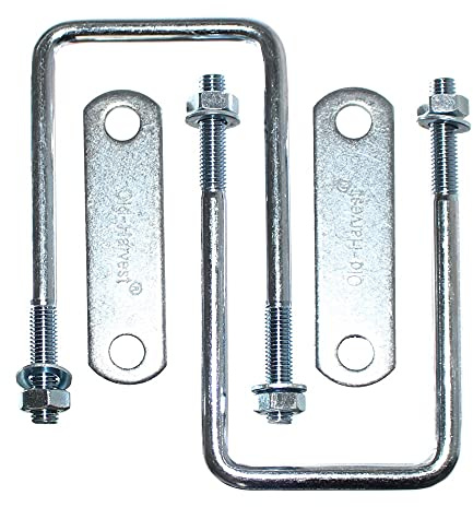 2x U-Bügel mit Gegenplatte 140mm x 83mm Breite Deichselbox Zurrbügel M10 Bügelschraube Gewindebügel Bügelschelle Halterung Neu Old-Harvest®