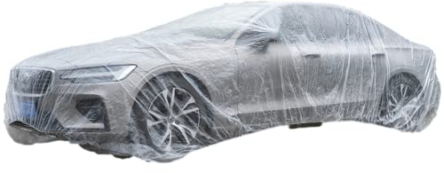 Auto Staubschutz, PE Transparente Auto Schutzhülle Universelle Einweg Autoabdeckung Outdoor Auto Abdeckplane Autoschutzhülle Abdeckung Ganzgarage Schutzdecke Schutzhülle Auto wasserdichte Abdeckung