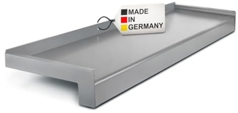 TJ Fensterbank Außen I 225 mm x 1800 mm I Silber E6EV1 I hochwertiges Aluminium Fensterbrett mit Seitenabschluss I pflegeleichter & langlebiger Alu Fenstersims I pulverbeschichtete Außenfensterbank