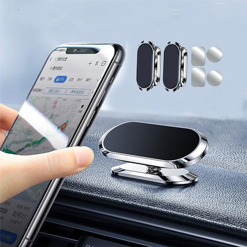 ATURMC Soporte Móvil Coche (2 Piezas), Suporte Magnetico Telemovel Coche[360° Rotación],Accesorios Coche Compatible con Smartphone/iPhone16/15/14/13/12~6/Samsung/Huawei, etc, (Negro)