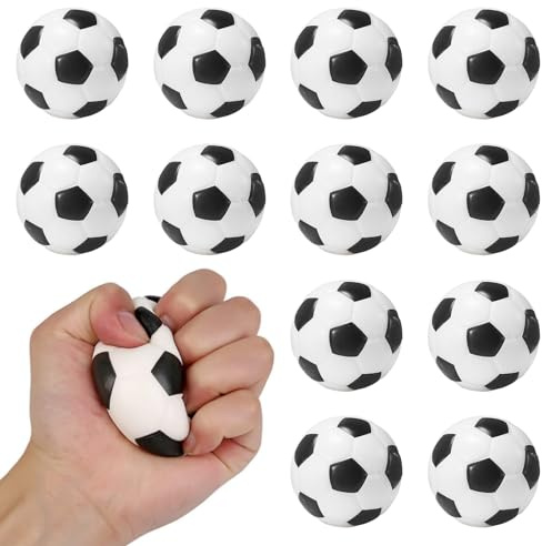 Mini Fußball 12 Stück Schaumstoffbälle 6.3cm Mini Sportbälle Kinder, Softball Fußball, Kinder Spielen Trainieren, Fussball Klein Fußball Stressbälle für Kinder und Erwachsene Fußball Party