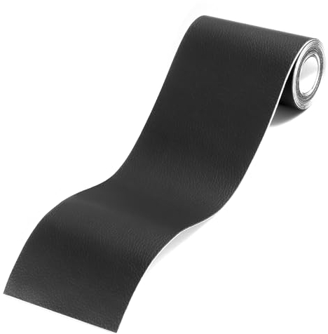 Vinabo Pelle Adesiva per Riparazioni 10 x 160 cm, Similpelle Adesiva, Toppe per Riparazione Autoadesive in Pelle PU, Ecopelle Adesiva per Tappezzeria, Borsa in Pelle, Sedile Auto, Divano, Mobili-Nero