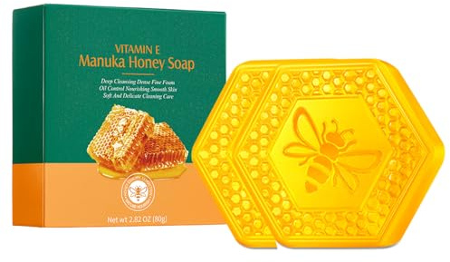 2pcs Gesichtsseife, Naturseife mit Vitamin E und Honig, Natürlicher Duschbrocken als Festes Duschgel, Frische ein Angenehm Glattes Hautgefühl Duschseife für alle Hauttypen Gesicht und Körper Badeseife