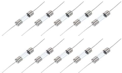 QUARKZMAN 10pz Fusibili a Tubo in Vetro, Assiali Con Filo di Collegamento 5x20mm 10A 250V per Sostituire o Riparare Diversi Elettrodomestici Domestici (F10A)