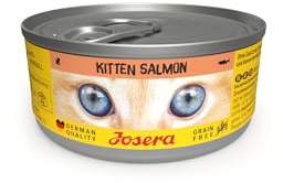 JOSERA Nassfutter Kitten Salmon (12x 85g) | Katzenfutter nass mit Lachs | Kitten | Premium Dosenfutter für wachsende Katzen | Lachs & Pastinake | mit Lachsöl | getreidefrei | Anti-Haarballen