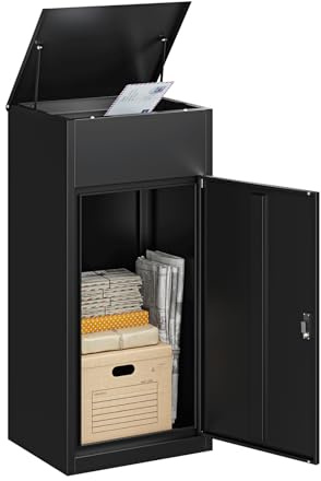 Yizosh Package Delivery Boxes for Outside,Extra Large Mailbox for Parcel with Secure Storage,Anti-Theft Parcel Mailbox with Coded Lock,Steel Package Delivery Box for Outdoor,Porch,Curbside