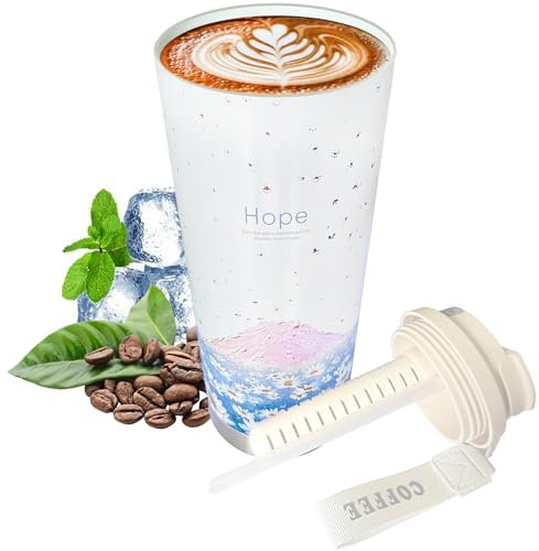 fluorehoso Tazza da caffè termica portatile, 18oz/520ml porcellana - Thermos isolante in acciaio inossidabile con coperchio antigoccia, caffè per auto (Schneeberg)