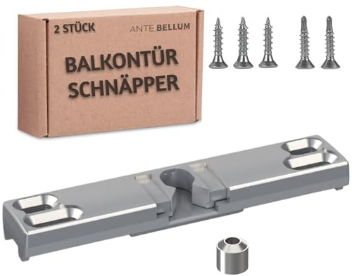Ante Bellum Loqueteau de porte de balcon – Fermeture de porte invisible avec ressort et vis, fermeture à cliquet en plastique robuste pour portes de balcon, de terrasse et d'extérieur, montage facile