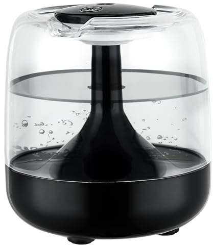 Humidifiers, 650ML Humidifier for Bedroom with Colorful Night Light, Quiet Humidifiers for Home and Plants, USB Desktop Humidifier Waterless Auto Shut-Off for Home Baby Bedroom Office Travel (Black)