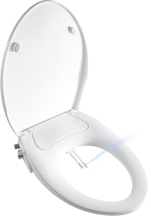 ANNWA Bidet Seat for Elongated Toilet Seat Non-Electric Soft Close with Quick Release Hinges for Easy Clean Dual Nozzle Front and Rear Wash(PG303A-HPN-AZ)
