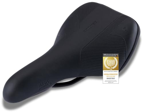 CONTEC Fahrradsattel Magic, aus Polyurethan, Stoßdämpfend, Kinder-Sattel, Skala, Gemütlicher Fahrrad Sattel für Kinder & Jugendliche, schwarz