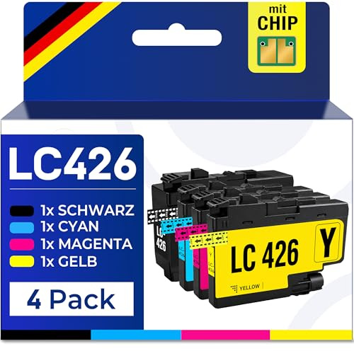 Supply Guy LC426 Druckerpatronen kompatibel mit Brother LC 426 LC426VAL Patronen passend für MFC-J4335DW MFC-J4340DW MFC-J4340DWE MFC-J4540DW Multipack 4 Tintenpatronen