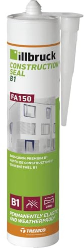 Illbruck Silicone de construction transparent FA150 pour l'étanchéité des joints de mouvement et de raccordement en intérieur et en extérieur, 310 ml