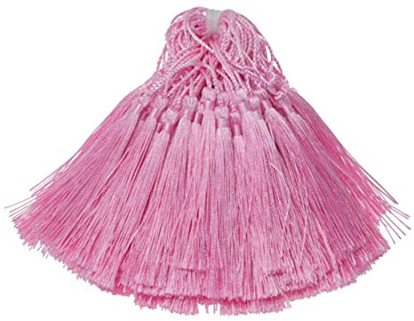 Veemoon 100stücke Quastenanhänger Fächeranhänger Lesezeichenquasten Handyanhänger Diy Accessoire Bastelmaterial Für Handwerk Und Dekoration Rosa