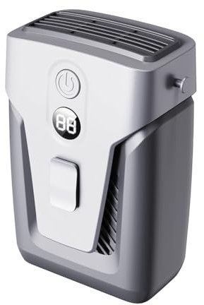 Uxsjakjsd Ventilador de Mano USB con Clip, 3,7 V/1,2 A, Pequeño Aire Acondicionado Sin Aspas, Batería Externa de 12000 MAh, 3 Velocidades, Silencioso, Gris Espacial.