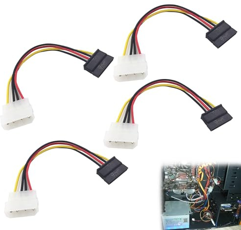 Noenaeni 4 cavi di alimentazione Molex a SATA a 4 pin (da SATA a Molex) forniscono compatibilità inversa per vecchi cavi di alimentazione SATA, struttura flessibile e durevole per un'erogazione