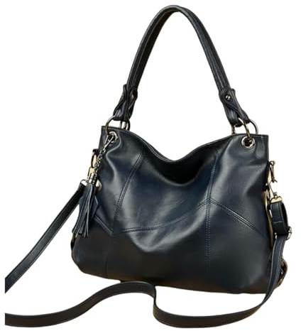 Gyios Damentaschen Mode Frau Schultertasche Damen Tote Shopper Taschen Große Handabg Weiche Pu Leder Crossbody Tasche-blau