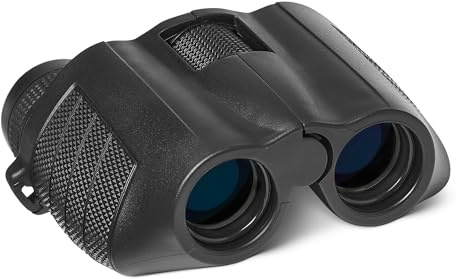 Amazon Basics Prismáticos Compactos de 7 x 25, Óptica FMC, Diseño Ligero y Portátil para Viajes y Uso en Exteriores, Negro, Paquete de 1