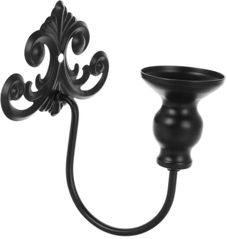 CONGARTENO Porta Candele Resistente da Parete in Ferro Nero Design Elegante Decorazione Murale Classica e Semplice e Adatto per Soggiorno e Sala da Pranzo