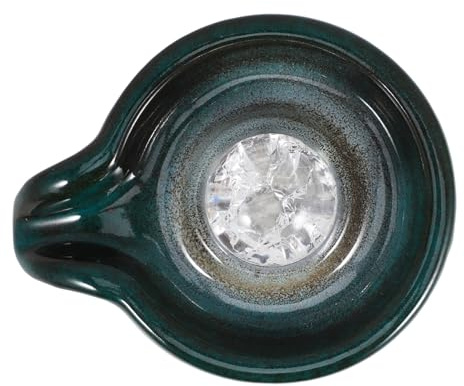 ibasenice Accessoire Cascade en Céramique pour Fontaine De Jardin, Sortie d'eau Décorative Boule Cristal Vert Paon, Circulation Eau Extérieure, Décor Cascade Apaisant pour Terrasse Ou Jardin