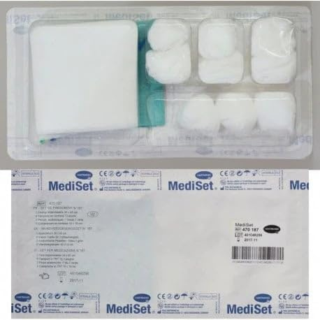 HARTMANN - Set de pansement N°167 - Avec pinces anatomiques, tampons, compresses, Champ stérile 38x45 cm - 1 set