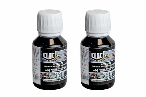 Clac® Aedex Ec – Insecticide puissant multi-insectes – Élimine Punaises de lit, Cafards, Fourmis et plus – Intérieur & Extérieur – Solution professionnelle et amateur - Lot de 2x100 ml