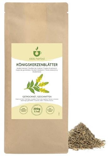 IDDA Herbal Té de Gordolobo 200g, Hojas Secas y Cortadas, Té de Hierbas, Gordolobo Infusión