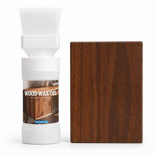 Wood Stain, Water Based Wood Stain Indoor & Outdoor with Built‑in Brush, Low Odor & Fast Drying, Perfect for Furniture Wardrobe Cabinets 120G (Merbau)