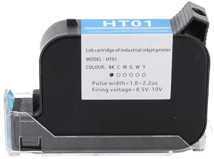 Yusat Cartucho de Tinta para Impresora Portátil de 42 Ml, Repuesto de Cartucho de Impresora de Inyección de Tinta de Grado Industrial de Secado Rápido de 12,7 Mm con Material ABS (Negro)