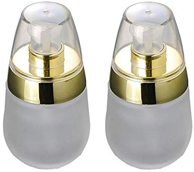 2PCS 30ml 1oz Empty Refillable Glass Container Makeup Cosmetic Face Cream Lotion Pump Bottles Jars Pots