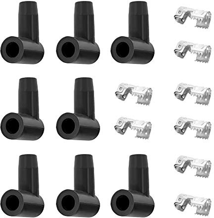DSkoiph 8 PACK Spark Plug Boot HEI Distributor and Coil Boot 90 Degree Spark Plug Boot Terminal Kit