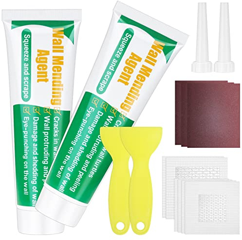 Drywall Repair Kit - Large Hole Patch, Wall Mending Agent with Scraper - Easy to Fill Holes for Home Wall, Plaster Dent Repair - 2 Pcs