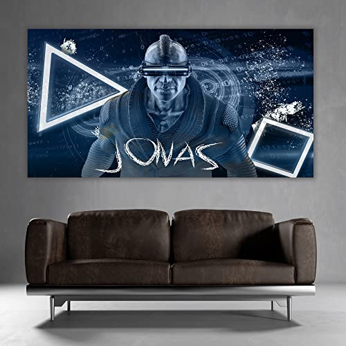 timalo® Cooles Gamer Poster mit Namen | Modernes Gaming Wandposter für Teenager Bild Jungs Zimmer Wandbild personalisiert | gamer26-1-B61xH43cm