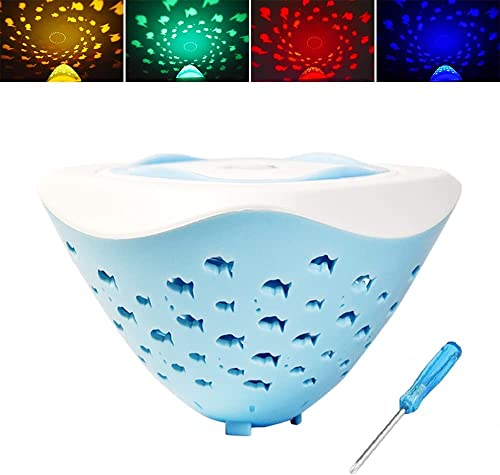 Jiosdo Baby Bath Toys, Light Up Bath Toys for 1 2 3 4 Year Old, Fish World Underwater Light Show Bathtub Toys, Kids Bath Toy Sensory Lights for Babies Toddler Boys Girls