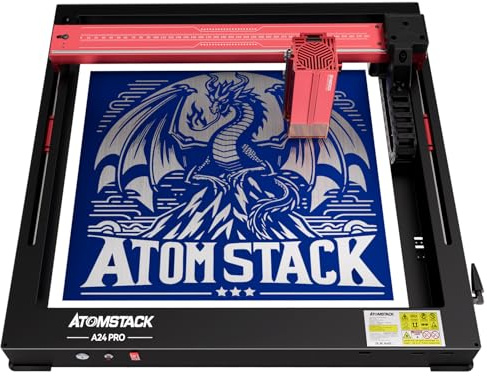 ATOMSTACK A24 Pro Laser Graviermaschine 120W, 24W Lasergravur Maschine Laser Cutter Schneiden Sie 15mm Paulownia Bretter in einem Durchgang, 600mm/s Hohe Gravurgeschwindigkeit, 370x310mm