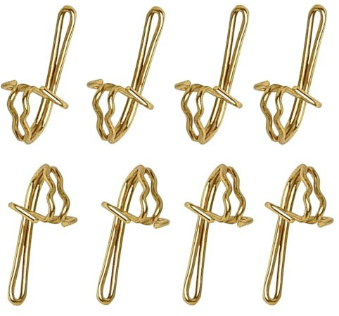 Curtains Hooks 100 Pcs Metal Curtain Hooks,Heavy Duty Curtain Hooks,Metal Curtain Header Tape Drapery Hooks Chrome Rust Resistant(Gold)