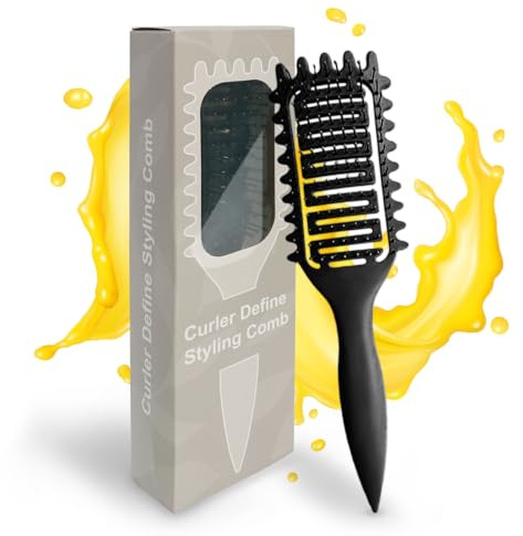 Qufiiry Curly Hair Brush, Curl Defining Brush, Curly Hair Brush Styling Brush, Boar Bristle Curl Define Styling Brush for Detangling, Shaping, and Defining Curls for Women and Men (Black)