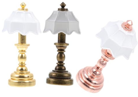 PRETYZOOM Mini Tischlampe Modell 3Er Set Miniatur Led Schreibtischleuchte Für DIY Puppenhaus Dekoration Mini Haus Zubehör