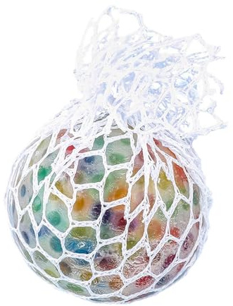 Rainbow Squeeze Ball - Traubengitter Stress Ball | Buntes Stretchball | Stresskugel quetschen | Sensorisches elastisches Ballspielzeug | Kneten Ball | Gooey Mesh Ball Anti-Stress-Bälle für Kinder