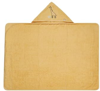 Sterntaler Baby Kapuzenbadetuch 100x70cm Giraffe Kaya – Rechteckiges Badetuch aus weicher, saugfähiger Baumwolle – Süße Stickerei auf der Kapuze, Ocker