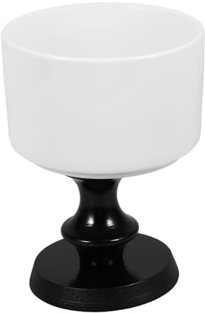 KOCKSHION Taza Alta De Cerámica Tazones De Postre Tazas Para Helado Copa De Postre Servicio Aislado Tazas De Helado Tazas De Postre Fiesta De Las Tazas De Vino Copa De Helado Black De Madera