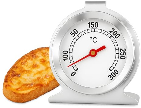 Backofenthermometer, Ofenthermometer Edelstahl mit großem Zifferblatt für Backen, Pizza, Brot – Ofenthermometer Kochen Innen Küchenthermometer für Backöfen, Bäckereien