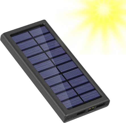 zjhukfmc Power Bank - Batteria esterna a energia solare, 10000 mAh, fonte di energia portatile, per casa, escursioni, viaggi, campeggio, attività all'aperto