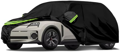 Cubierta de Coche Impermeable Reemplazo para Renault 5 E-Tech 2024-2025, Lona del Automóvil Garaje del Completo, Resistente al Agua, Rayas Reflectantes, Negro