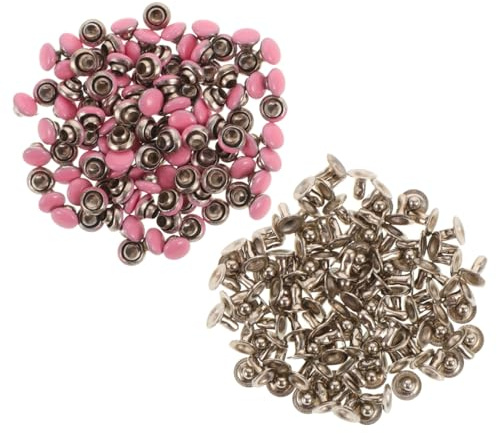 Anneome 100pcs Mini Metal Eyelet Tiny Rivets for DIY Projects and Leathercraft, 3mm Metal Rivets with Userfriendly Design, Easy to Install, for Handbag and Sewing Repairs