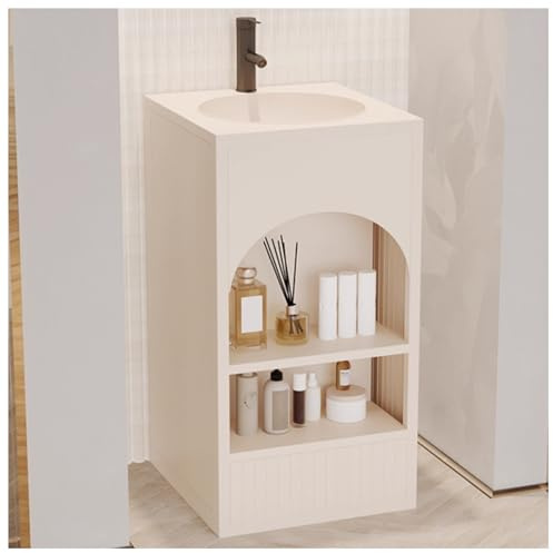 ZTGL Waschbeckenunterschrank mit Einbaubecken, Badezimmerschrank Waschbecken mit Unterschrank, Gäste-WC Waschtisch, Freistehender Waschtischunterschrank, Waschplatz Badmöbel Set C, Without Mirror